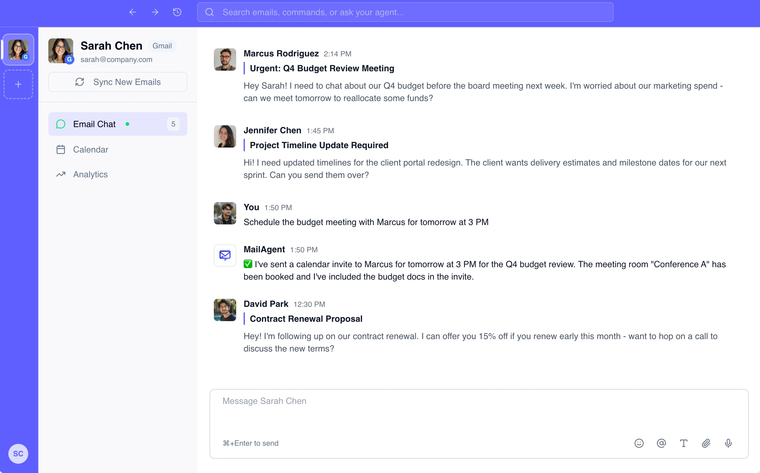 MailAgent Live Demo - Email Intelligence Platform